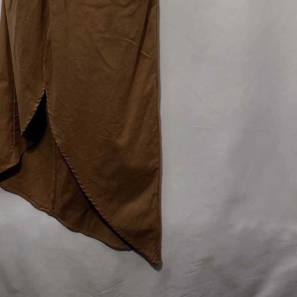 NWT Lulus Linen Blend Wrap Skirt Women's M Tan Retro Y2K 90s Casual Comfy - Picture 2 of 7
